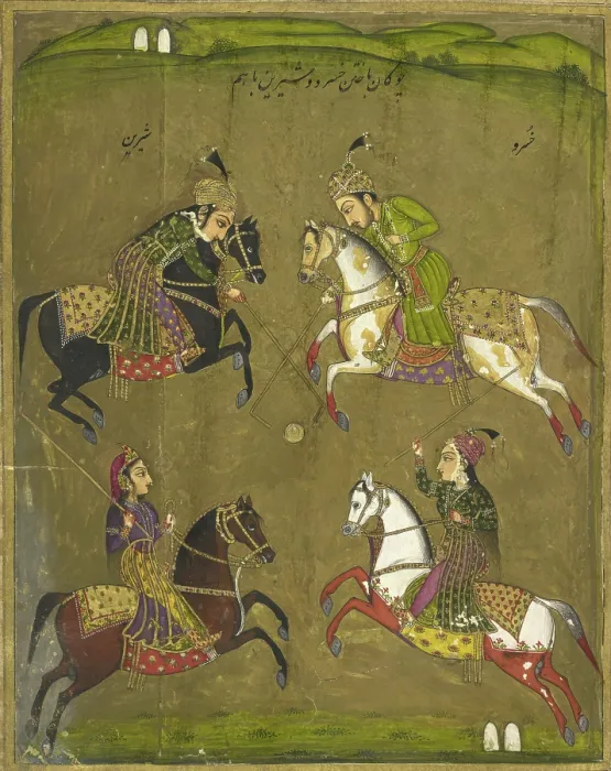 Framed Print : Khusrau and Shirin playing polo, 1726. Creator: Anon Framed Print : Khusrau and Shirin playing polo, 1726. Creator: Anon