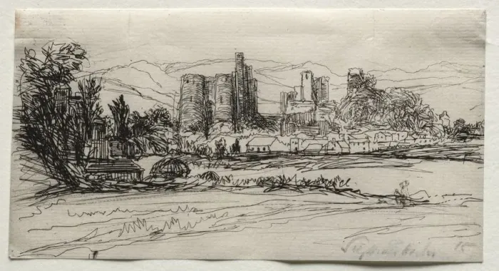 Framed Print : Kidwelly Castle, 1859. Creator: Francis Seymour Haden (British, 1818-1910) Framed Print : Kidwelly Castle, 1859. Creator: Francis Seymour Haden (British, 1818-1910)