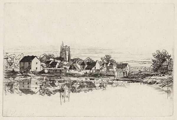 Kidwelly Town, 1859. Creator: Francis Seymour Haden (British, 1818-1910)