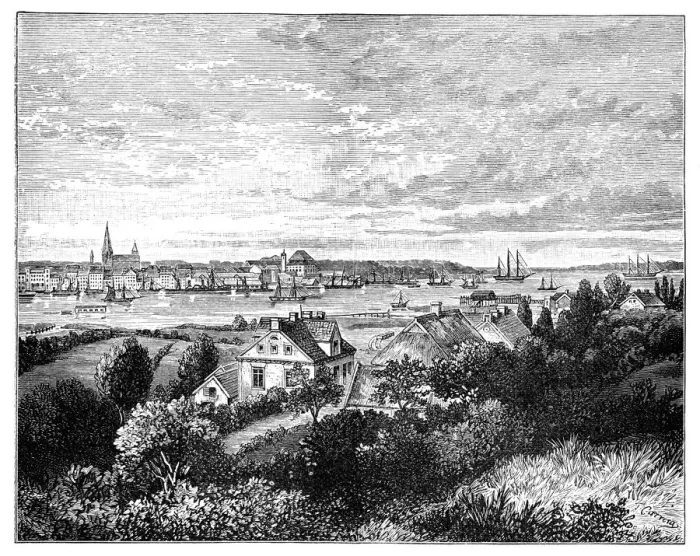 Framed Print : Kiel, Germany. Artist: J Carreras Framed Print : Kiel, Germany. Artist: J Carreras