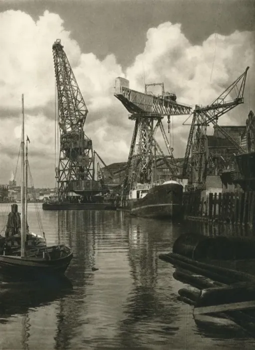 Framed Print : Kiel - Giant floating crane of the Germania Shipbuilding Yards, 1931. Artist: Kurt Hielscher Framed Print : Kiel - Giant floating crane of the Germania Shipbuilding Yards, 1931. Artist: Kurt Hielscher