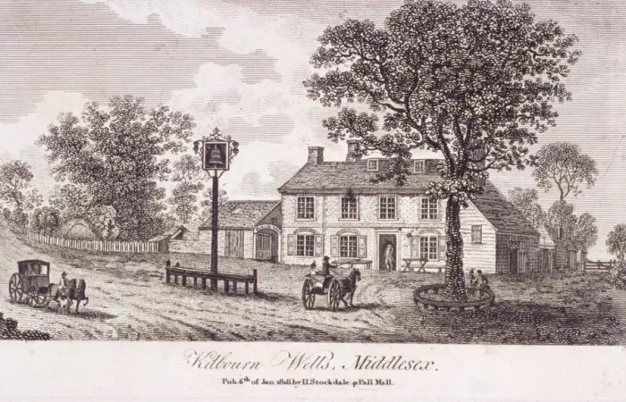 Framed Print : Kilburn Wells, Hampstead, London, 1818