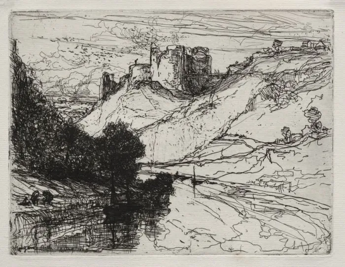 Framed Print : Kilgaren Castle, 1864. Creator: Francis Seymour Haden (British, 1818-1910) Framed Print : Kilgaren Castle, 1864. Creator: Francis Seymour Haden (British, 1818-1910)