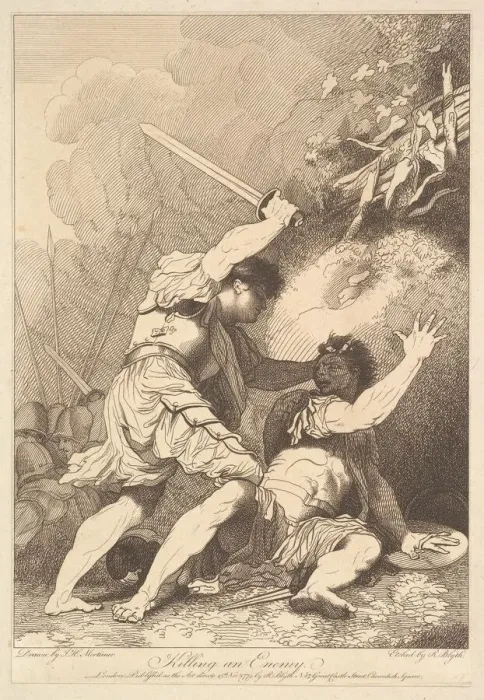 Framed Print : Killing an Enemy, November 15, 1779. Creator: Robert Blyth Framed Print : Killing an Enemy, November 15, 1779. Creator: Robert Blyth