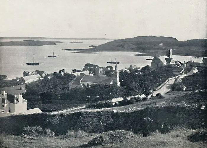 Framed Print : Killybegs - Looking Over the Village and the Bay, 1895 Framed Print : Killybegs - Looking Over the Village and the Bay, 1895
