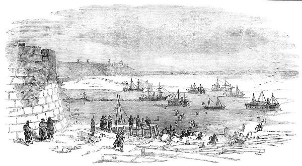 Kinburn Fort, and the Spit of Otchakoff - the Expeditionary Fleet in the Ice, 1856. Creator: Unknown