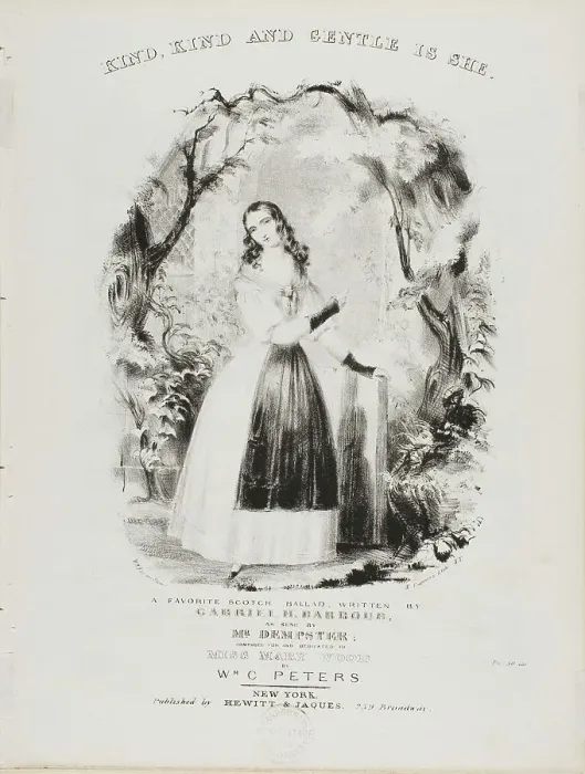 Framed Print : Kind, Kind and Gentle is She, c.1840. Creator: Currier and Ives Framed Print : Kind, Kind and Gentle is She, c.1840. Creator: Currier and Ives