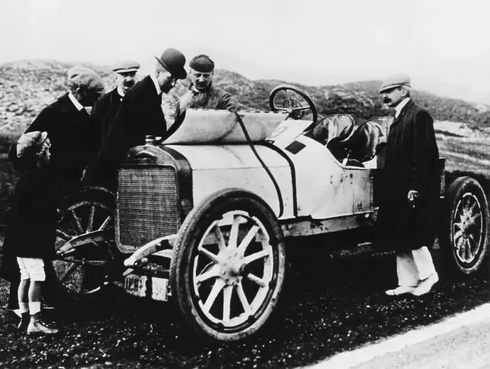 Framed Print : King Albert I of Belgium inspecting a car, c1909-c1913 Framed Print : King Albert I of Belgium inspecting a car, c1909-c1913