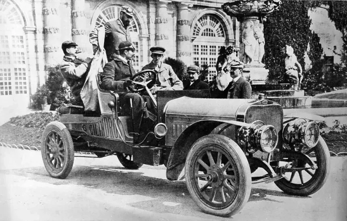 Framed Print : King Alfonso XIII in a Hispano-Suiza car, palace of La Granja, Segovia, Spain, c1907 Framed Print : King Alfonso XIII in a Hispano-Suiza car, palace of La Granja, Segovia, Spain, c1907