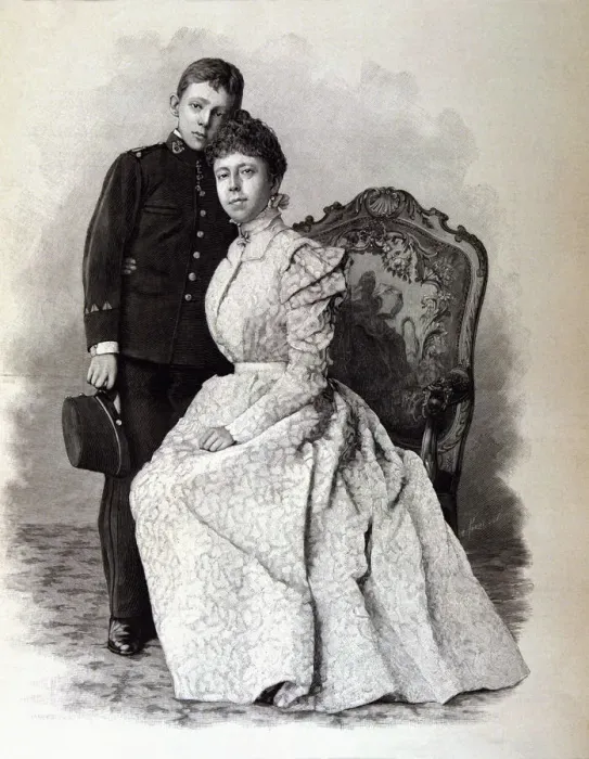 Framed Print : The King Alfonso XIII with his mother Regent Maria Cristina of Hapsburg in 1898, Madrid Framed Print : The King Alfonso XIII with his mother Regent Maria Cristina of Hapsburg in 1898, Madrid