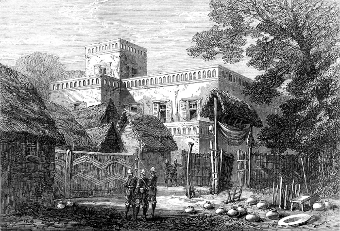 Framed Print : The King of Ashantee's Palace at Coomassie, viewed from the east, 1874. Creator: Unknown. The King of Ashantee's Palace at Coomassie, viewed from the east, 1874. Creator: Unknown Framed Print : The King of Ashantee's Palace at Coomassie, viewed from the east, 1874. Creator: Unknown. The King of Ashantee's Palace at Coomassie, viewed from the east, 1874. Creator: Unknown