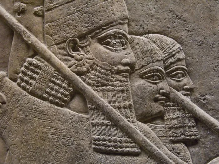 Framed Print : King Ashurnasirpal II during a royal lion hunt, 7th cen. BC. Artist: Assyrian Art Framed Print : King Ashurnasirpal II during a royal lion hunt, 7th cen. BC. Artist: Assyrian Art