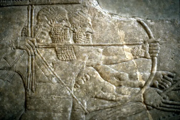 Framed Print : King Ashurnasirpal II during a royal lion hunt, 650-620 BC. Artist: Assyrian Art Framed Print : King Ashurnasirpal II during a royal lion hunt, 650-620 BC. Artist: Assyrian Art