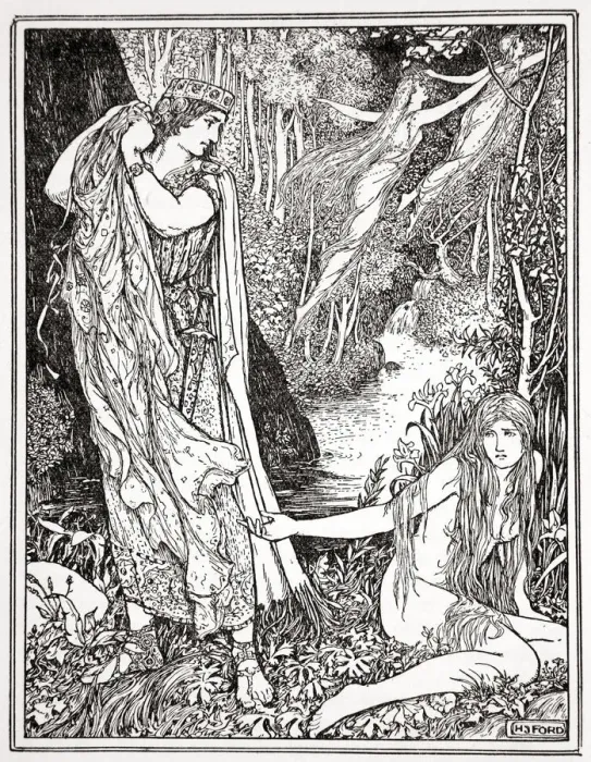 Framed Print : King Athamas steals Nepheles clothes so that she can t float away with her sister, 1926 Framed Print : King Athamas steals Nepheles clothes so that she can t float away with her sister, 1926