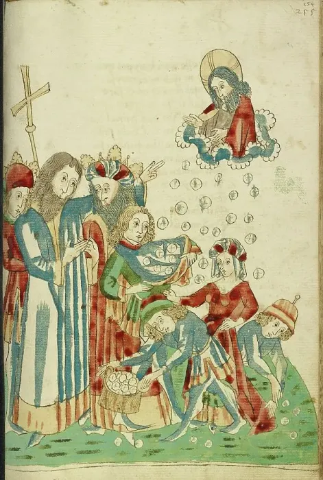 Framed Print : King Avenir, Josaphat, and Nachor Behold Hour Manna Fell in the Desert; Barlaam und Josaphat, 1469. Creators: Hans Schilling, Diebolt Lauber Framed Print : King Avenir, Josaphat, and Nachor Behold Hour Manna Fell in the Desert; Barlaam und Josaphat, 1469. Creators: Hans Schilling, Diebolt Lauber