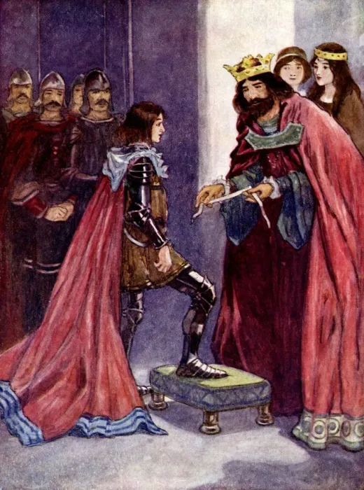 Framed Print : The King made the Black Prince a Knight of the Order of the Garter, 1348, (1905). Artist: As Forrest Framed Print : The King made the Black Prince a Knight of the Order of the Garter, 1348, (1905). Artist: As Forrest