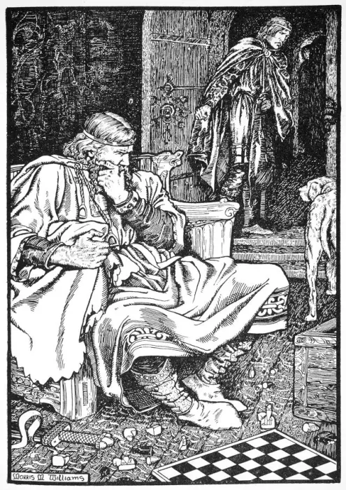 Framed Print : King Canute and Earl Ulf quarrel over chess, Roskilde, Denmanrk, 1026 (1913). Artist Framed Print : King Canute and Earl Ulf quarrel over chess, Roskilde, Denmanrk, 1026 (1913). Artist