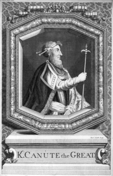 Framed Print : King Canute the Great. Artist: Smith Framed Print : King Canute the Great. Artist: Smith