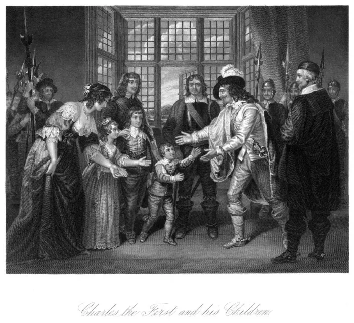 Framed Print : King Charles I (1600-1649) and his children Framed Print : King Charles I (1600-1649) and his children