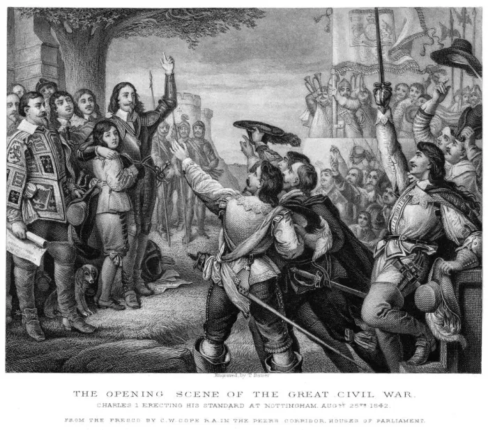 Framed Print : King Charles I (1600-1649) erecting his standard at Nottingham, 25th August 1642. Artist: Tim Bauer Framed Print : King Charles I (1600-1649) erecting his standard at Nottingham, 25th August 1642. Artist: Tim Bauer