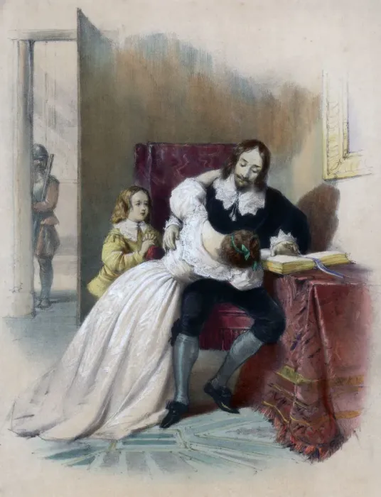 Framed Print : King Charles I (1600-1649) parting from his children, 1838 Framed Print : King Charles I (1600-1649) parting from his children, 1838