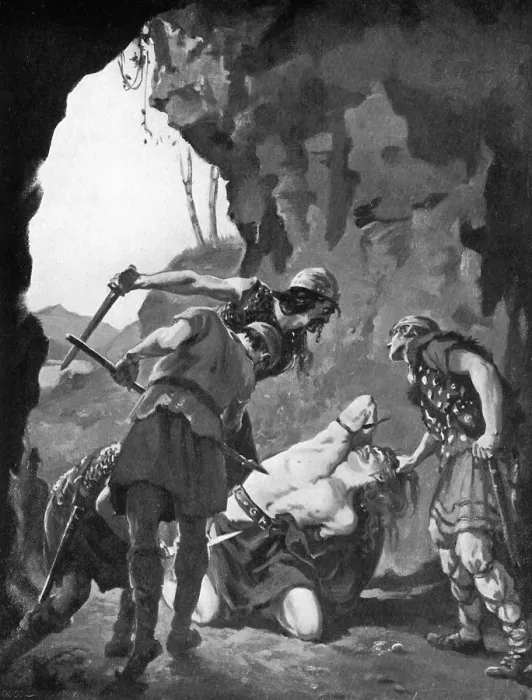 Framed Print : King Constantine I of Scotland being slain by the Danes in 877, c1920. Artist: Margaret Dovaston Framed Print : King Constantine I of Scotland being slain by the Danes in 877, c1920. Artist: Margaret Dovaston