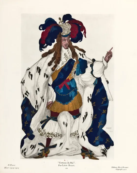 Framed Print : King. Costume design for the ballet Sleeping Beauty by P. Tchaikovsky, 1921. Artist: Bakst, Leon (1866-1924) Framed Print : King. Costume design for the ballet Sleeping Beauty by P. Tchaikovsky, 1921. Artist: Bakst, Leon (1866-1924)
