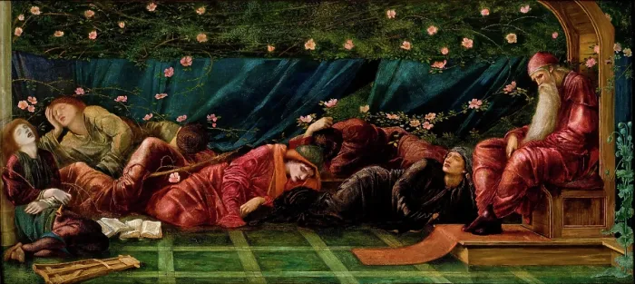 Framed Print : The King and His Court, 1871-1873. Creator: Burne-Jones, Sir Edward Coley (1833-1898) Framed Print : The King and His Court, 1871-1873. Creator: Burne-Jones, Sir Edward Coley (1833-1898)