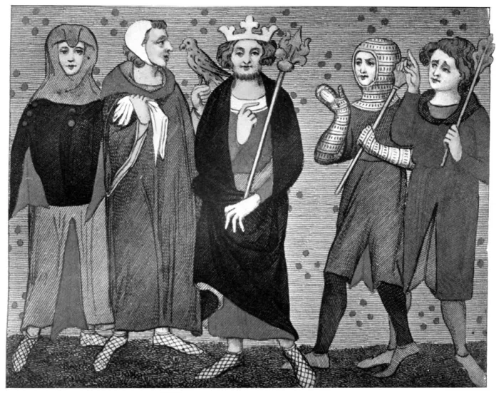 Framed Print : King and Court, late 13th-14th century, (1910) Framed Print : King and Court, late 13th-14th century, (1910)