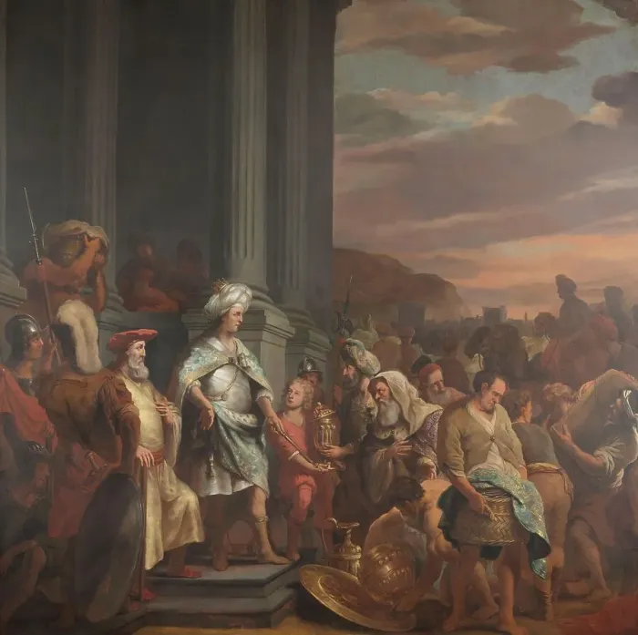 Framed Print : King Cyrus Handing over the Treasure Looted from the Temple of Jerusalem, 1655-1669. Creator: Ferdinand Bol Framed Print : King Cyrus Handing over the Treasure Looted from the Temple of Jerusalem, 1655-1669. Creator: Ferdinand Bol