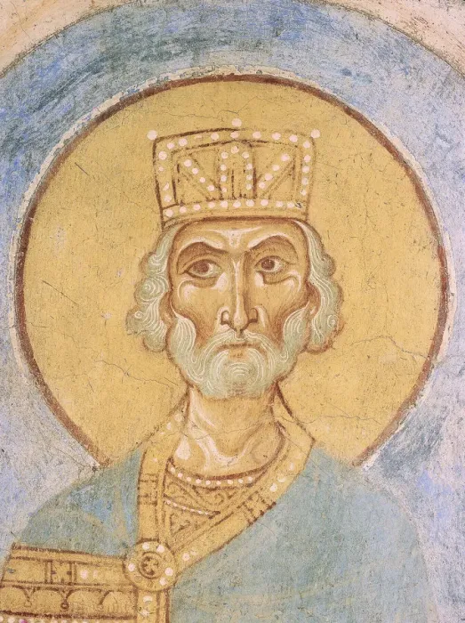 Framed Print : King David, 12th century. Artist: Ancient Russian frescos