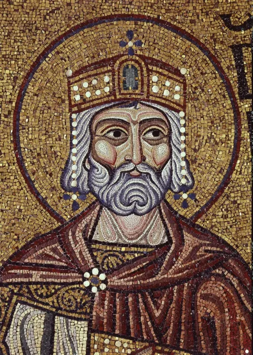 Framed Print : King David (Detail of Interior Mosaics in the St. Marks Basilica), 12th century. Artist: Byzantine Master Framed Print : King David (Detail of Interior Mosaics in the St. Marks Basilica), 12th century. Artist: Byzantine Master