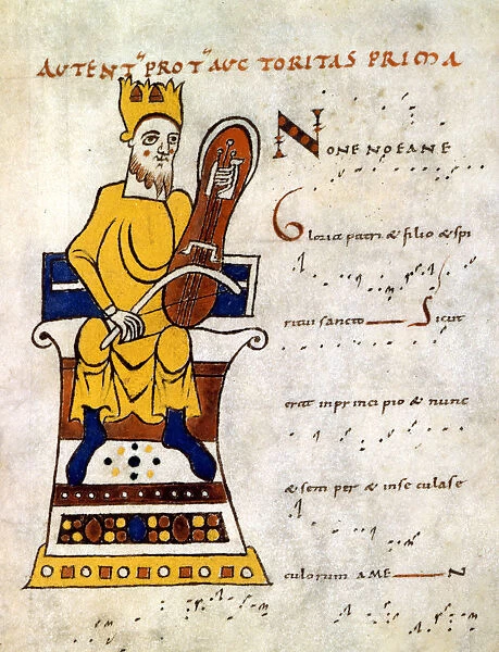 King David playing a lyre, 10th-11th century