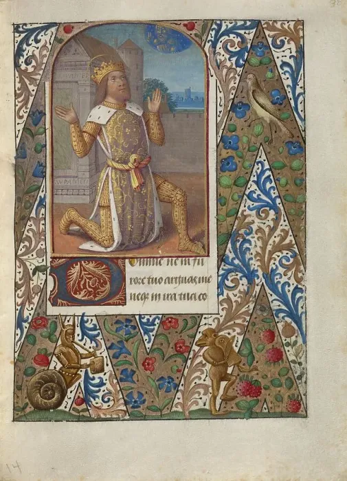 Framed Print : King David in Prayer; Book of Hours, about 1480-1490. Creator: Jean Bourdichon Framed Print : King David in Prayer; Book of Hours, about 1480-1490. Creator: Jean Bourdichon