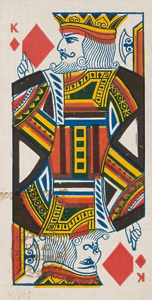 King of Diamonds (red), from the Playing Cards series (N84) for Duke brand cigarettes