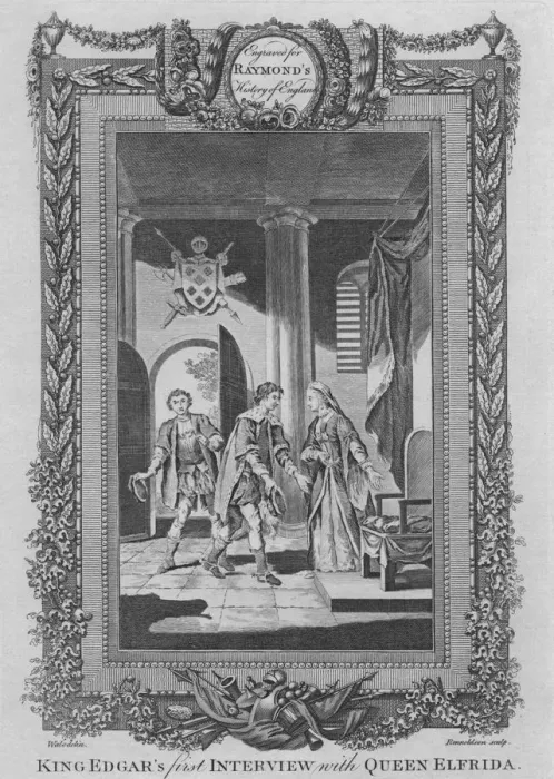 Framed Print : King Edgars first Interview with Queen Elfrida, c1787