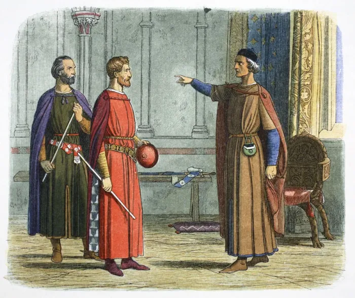 Framed Print : King Edward I threatens the Lord Marshal, 1297 (1864) Framed Print : King Edward I threatens the Lord Marshal, 1297 (1864)