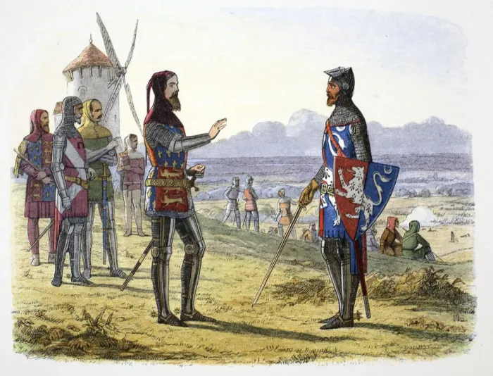 Framed Print : King Edward III refuses succour to his son at the Battle of Crecy, France, 1346 (1864) Framed Print : King Edward III refuses succour to his son at the Battle of Crecy, France, 1346 (1864)