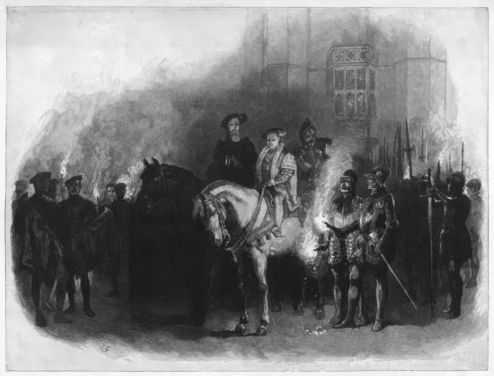 Framed Print : King Edward VI and Edward Seymour, Duke of Somerset, Hampton Court, 19th century Framed Print : King Edward VI and Edward Seymour, Duke of Somerset, Hampton Court, 19th century