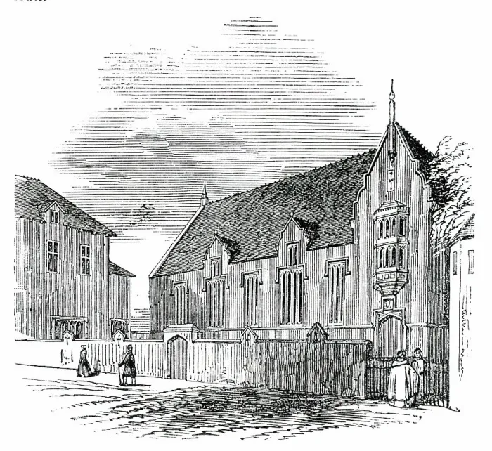 Framed Print : King Edwards's Grammar-School, at Lichfield, 1850. Creator: Unknown Framed Print : King Edwards's Grammar-School, at Lichfield, 1850. Creator: Unknown