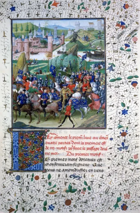 Framed Print : The King of France leaving for the Crusades, c1336, (1455) Framed Print : The King of France leaving for the Crusades, c1336, (1455)