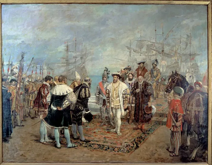 Framed Print : King Francis I of France arrives in Valencia Oil by Ignacio Pinazo Framed Print : King Francis I of France arrives in Valencia Oil by Ignacio Pinazo