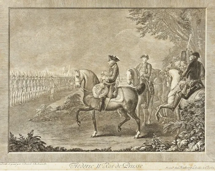 Framed Print : King Frederick II on Watch Parade, 1777. Creator: Daniel Nikolaus Chodowiecki Framed Print : King Frederick II on Watch Parade, 1777. Creator: Daniel Nikolaus Chodowiecki