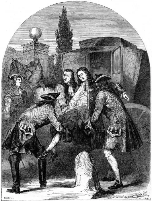Framed Print : King George I, attacked by a fit of apoplexy. Artist: Crane