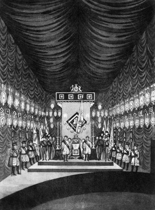 Framed Print : King George IV lying in state in Windsor Castle, 1830 Framed Print : King George IV lying in state in Windsor Castle, 1830