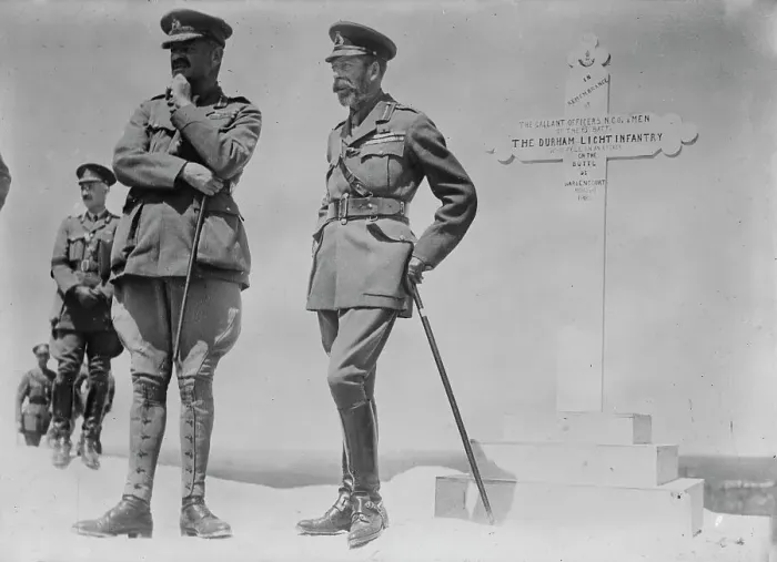 Framed Print : King George V on Butte De Warlencourt, 12 Jul 1917. Creator: Bain News Service Framed Print : King George V on Butte De Warlencourt, 12 Jul 1917. Creator: Bain News Service