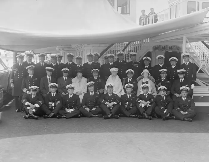 Framed Print : King George V and Queen Mary on board HMY Victoria and Albert, 1931. Creator Framed Print : King George V and Queen Mary on board HMY Victoria and Albert, 1931. Creator