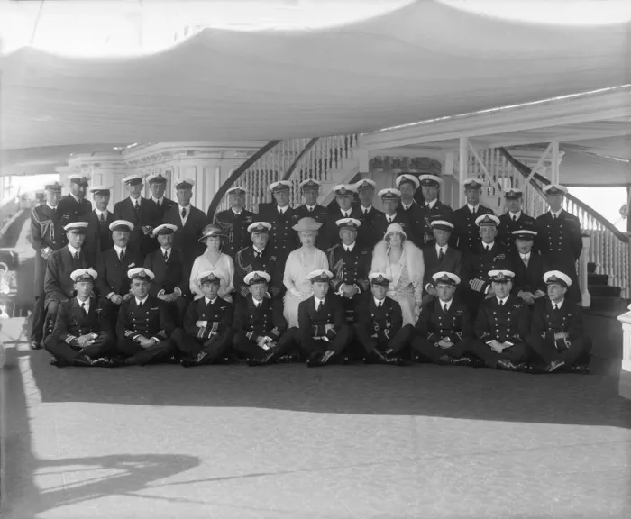 Framed Print : King George V and Queen Mary on board HMY Victoria and Albert, 1927. Creator Framed Print : King George V and Queen Mary on board HMY Victoria and Albert, 1927. Creator