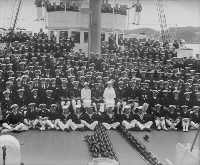 Framed Print : King George V and Queen Mary on board HMY Victoria and Albert, 1935. Creator Framed Print : King George V and Queen Mary on board HMY Victoria and Albert, 1935. Creator
