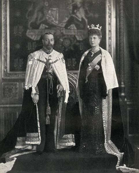 King George V and Queen Mary at their first opening of Parliament, 6 February 1911, (1951)